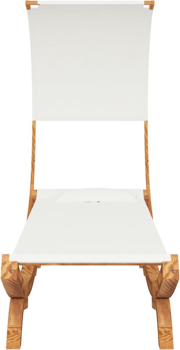 Vidaxl Hangmat Met Luifel 100x216x162 Cm Massief Vurenhout Crèmekleur