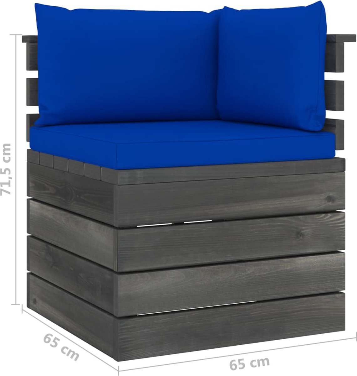 Vidaxl Tuinbank 2-zits Met Kussens Pallet Massief Grenenhout - Blauw