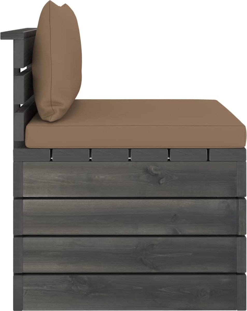 Vidaxl Tuinbank 4-zits Met Kussens Pallet Massief Grenenhout - Bruin