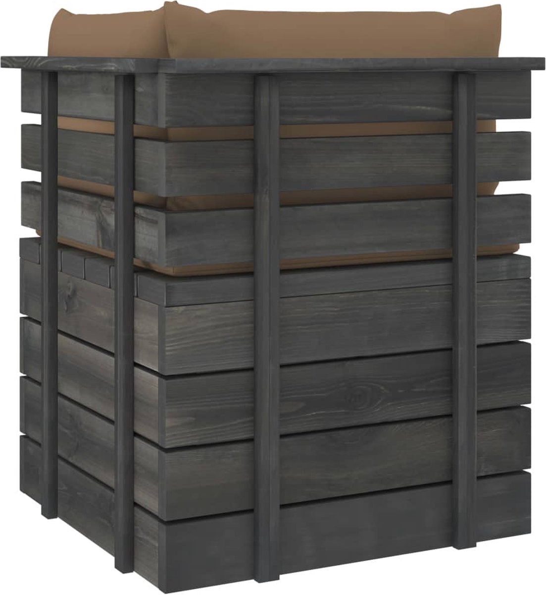 Vidaxl Tuinbank 4-zits Met Kussens Pallet Massief Grenenhout - Bruin