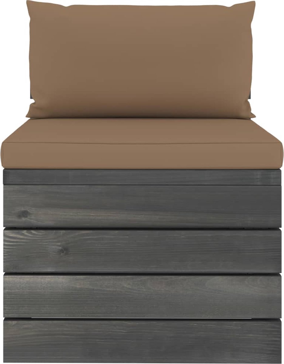 Vidaxl Tuinbank 4-zits Met Kussens Pallet Massief Grenenhout - Bruin