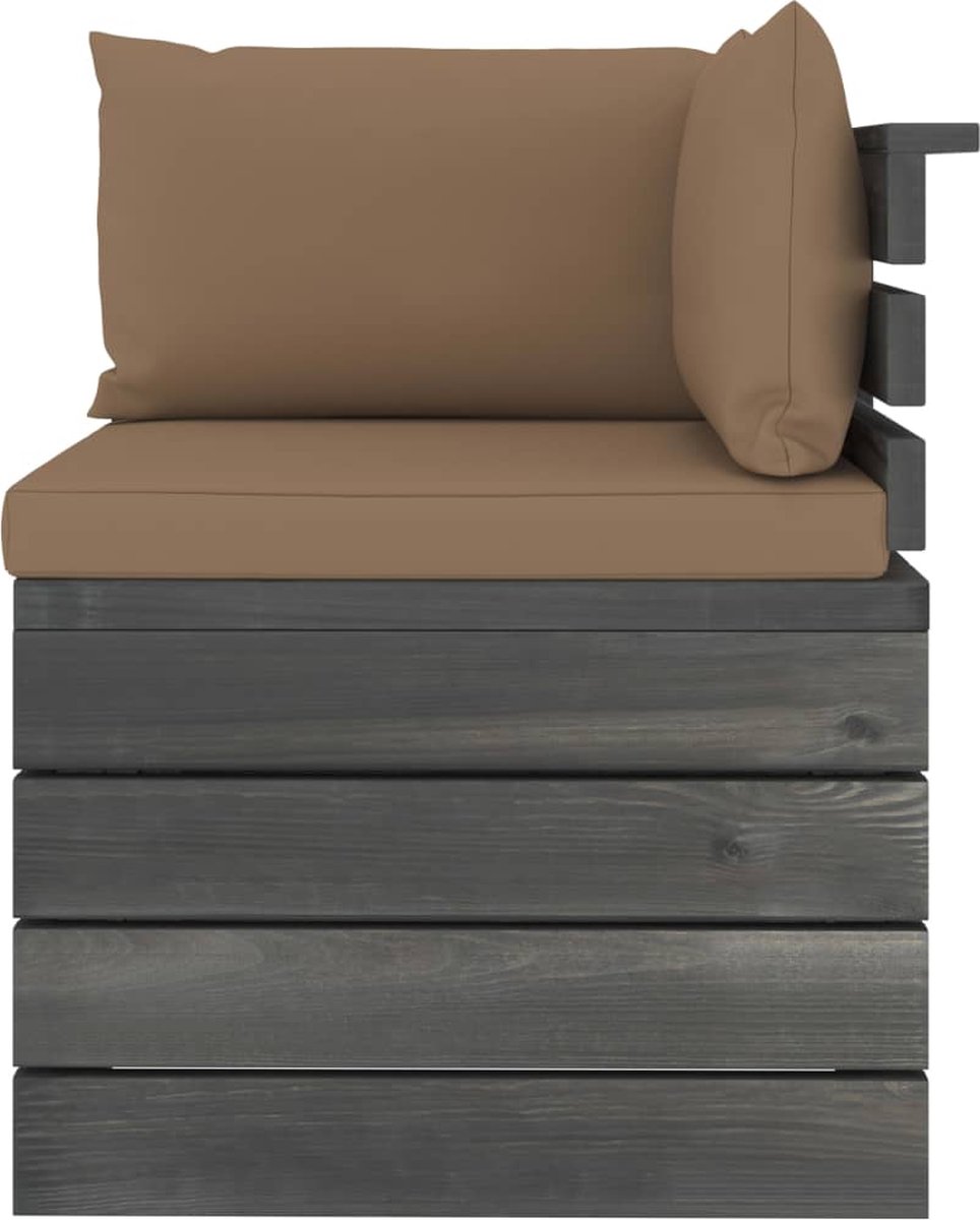 Vidaxl Tuinbank 4-zits Met Kussens Pallet Massief Grenenhout - Bruin