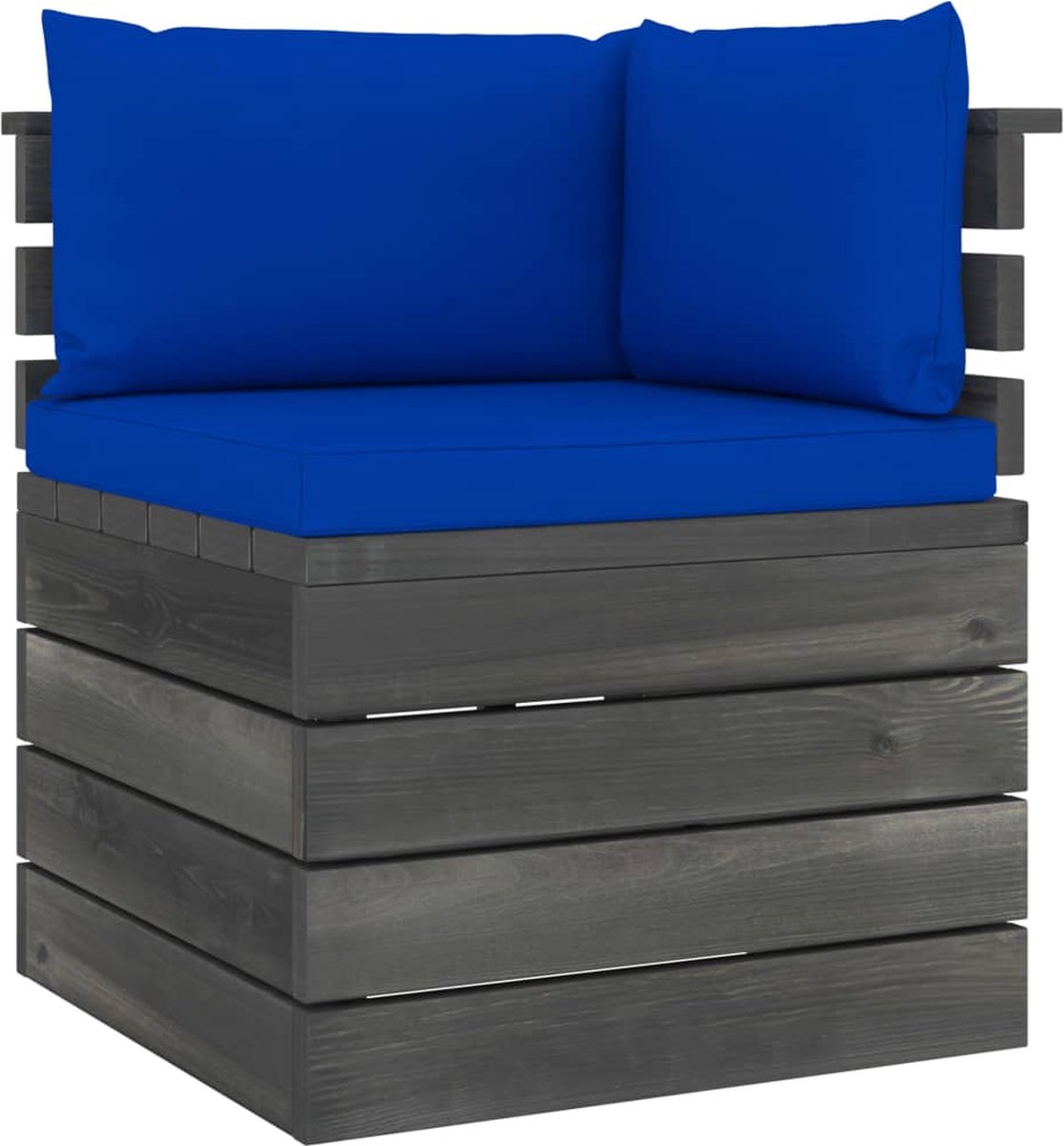 Vidaxl Tuinbank 4-zits Met Kussens Pallet Massief Grenenhout - Blauw