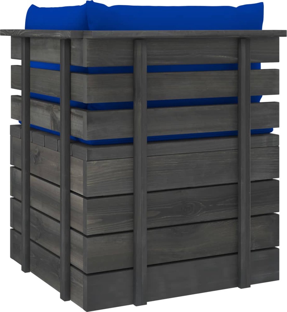 Vidaxl Tuinbank 4-zits Met Kussens Pallet Massief Grenenhout - Blauw