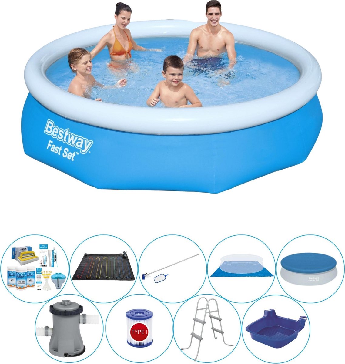 Bestway Fast Set Rond 305x76 Cm - Slimme Zwembad Deal - Blauw