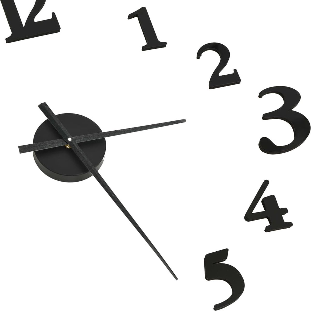 Vidaxl 3d-wandklok Modern Xxl 100 Cm En Wit - Zwart