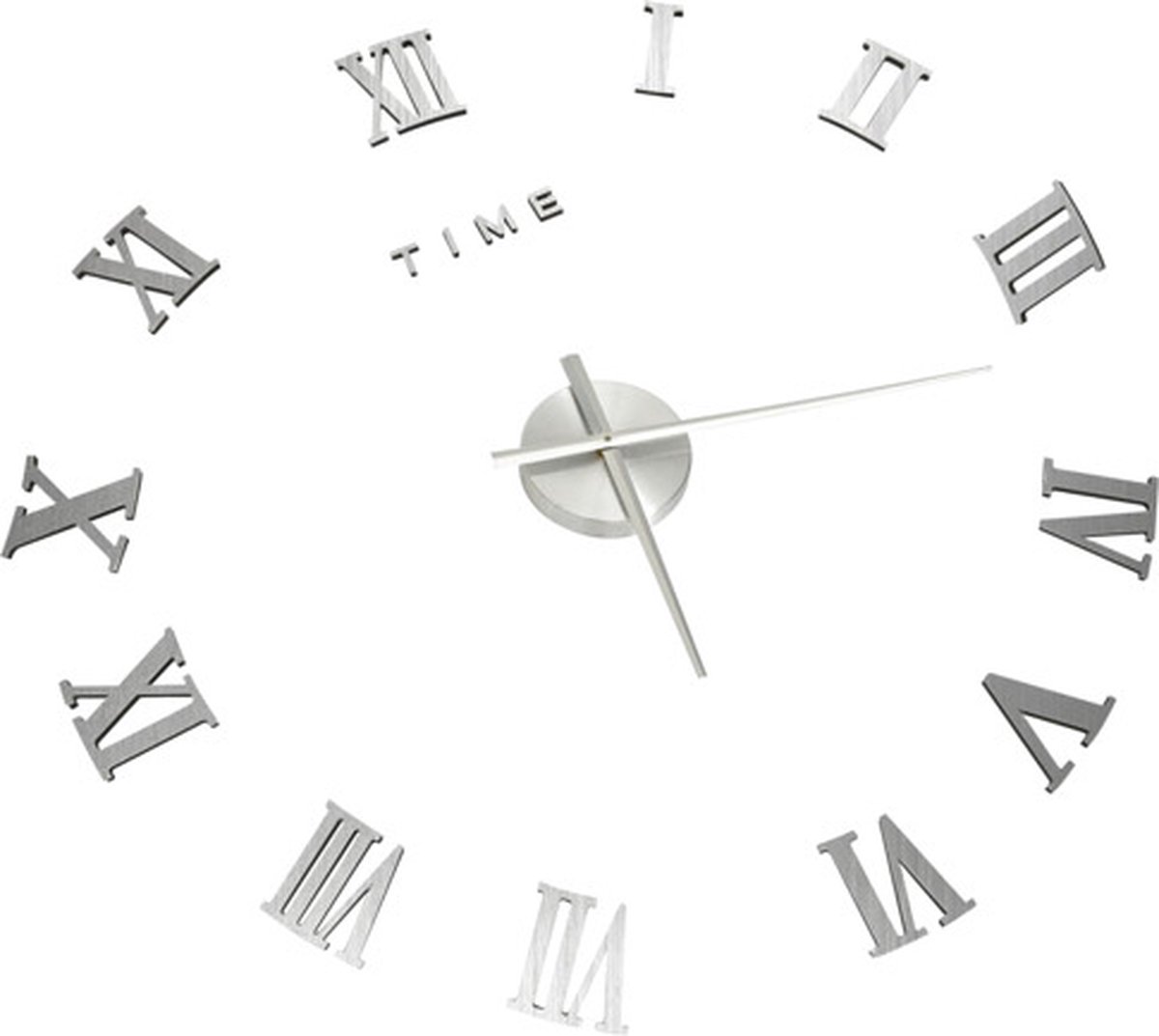 Vidaxl 3d-wandklok Modern Xxl 100 Cm Zilverkleurig - Silver