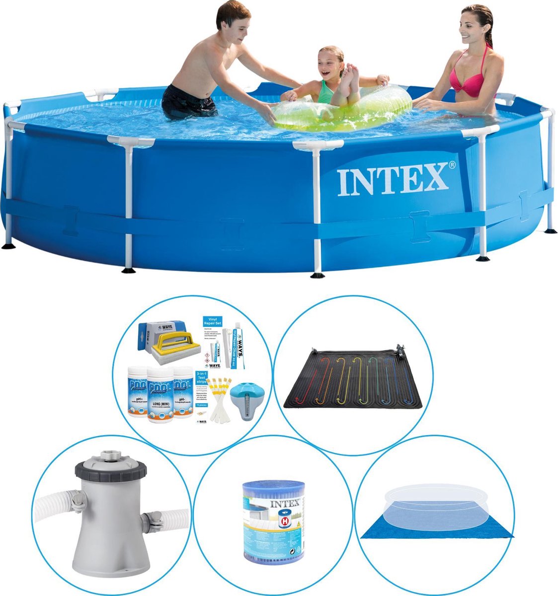 Intex Metal Frame Rond 305x76 Cm - 6-delig - Zwembad Plus Accessoires - Blauw