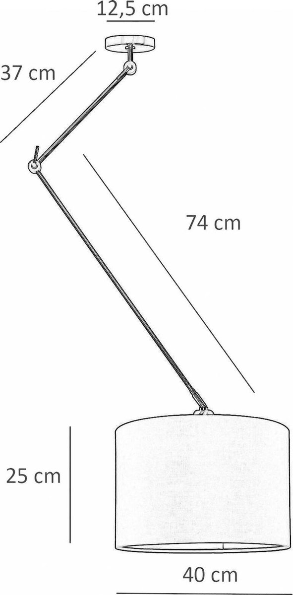 i-Lumen Hanglamp Knik Mete Kap Ø 40 Cm - Zwart