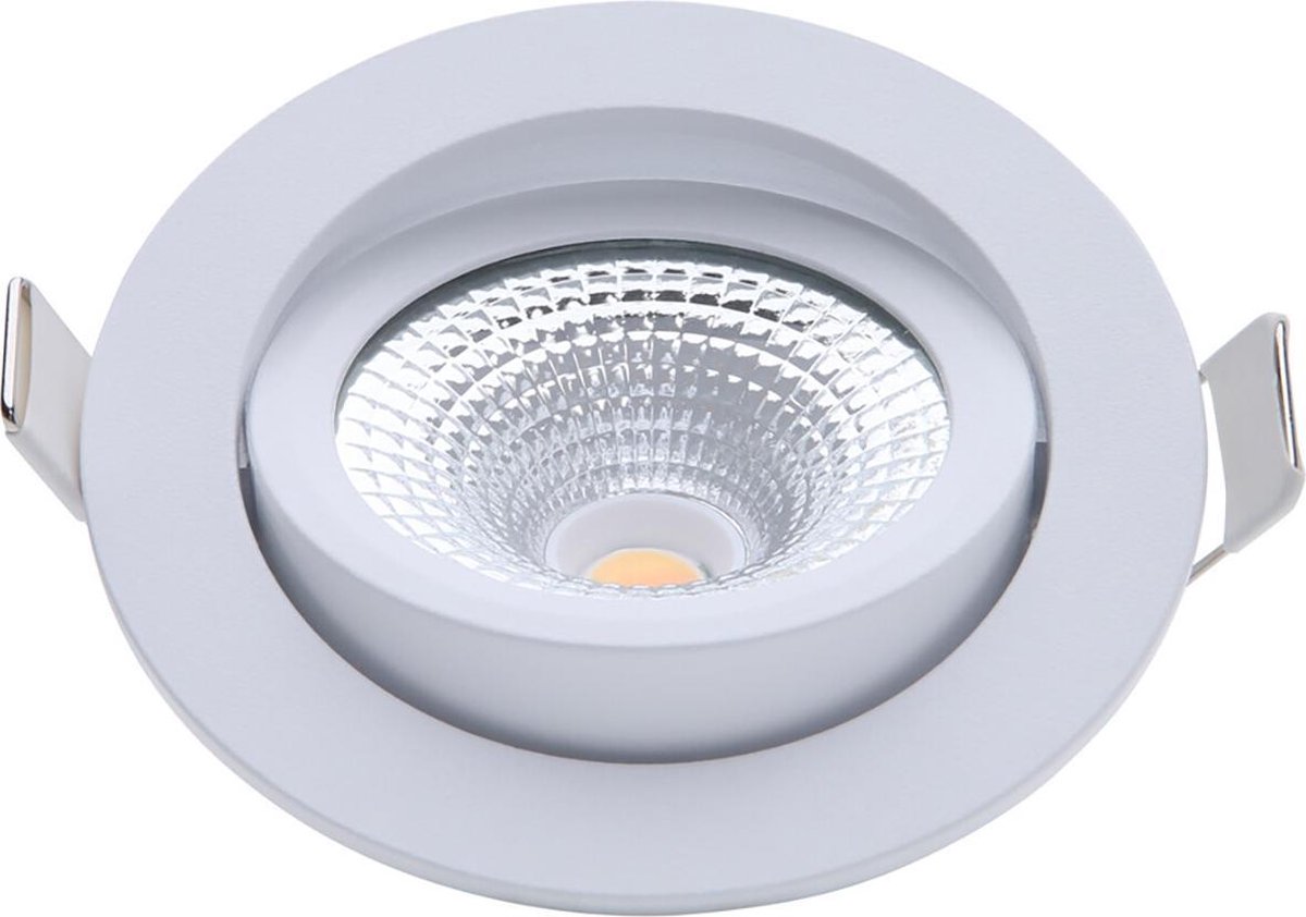 EcoDim - Led Spot - Inbouwspot - Ed-10022 - 5w - Waterdicht Ip54 - Dimbaar - Dim To Warm - Warm 2000k-3000k - Mat - Wit