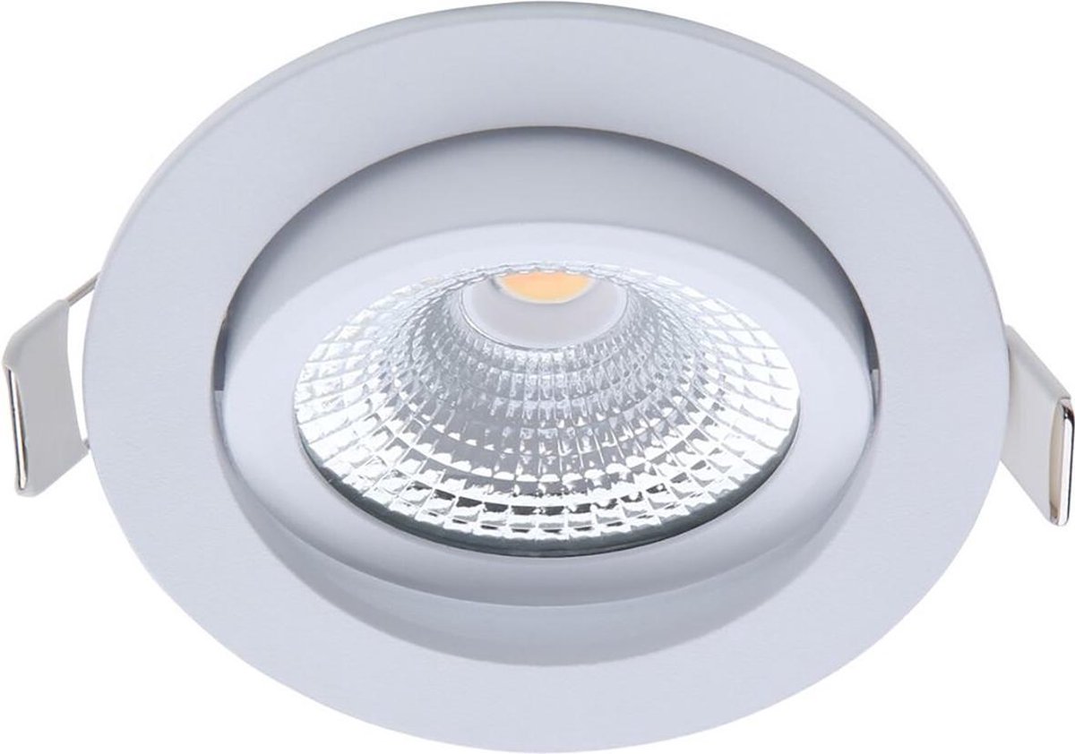 EcoDim - Led Spot - Inbouwspot - Ed-10028 - 5w - Waterdicht Ip54 - Dimbaar - Warm 2700k - Mat - Aluminium - Rond - Wit