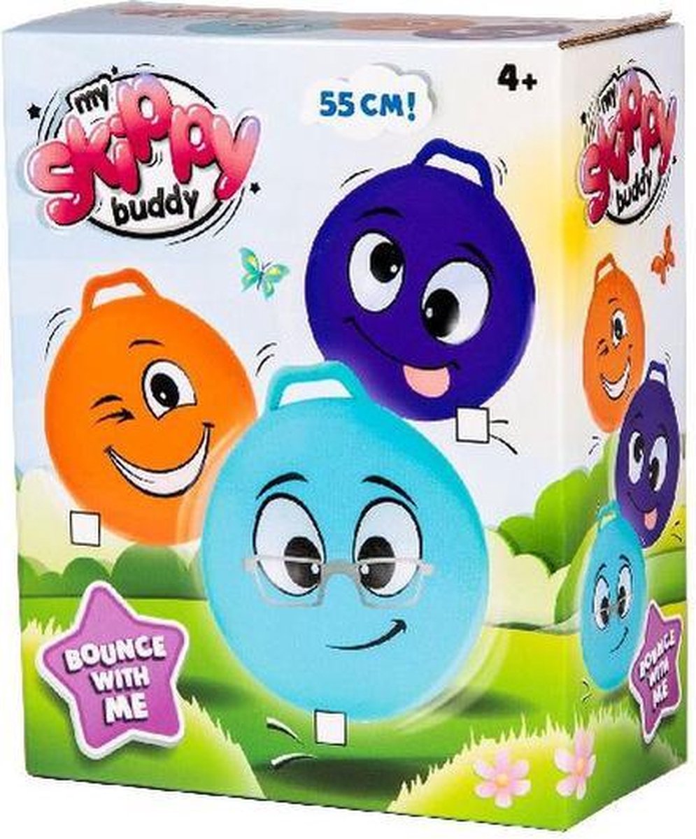 Skippybal Smiley Voor Kinderen 55 Cm - Zomer Buiten Speelgoed - Blauw