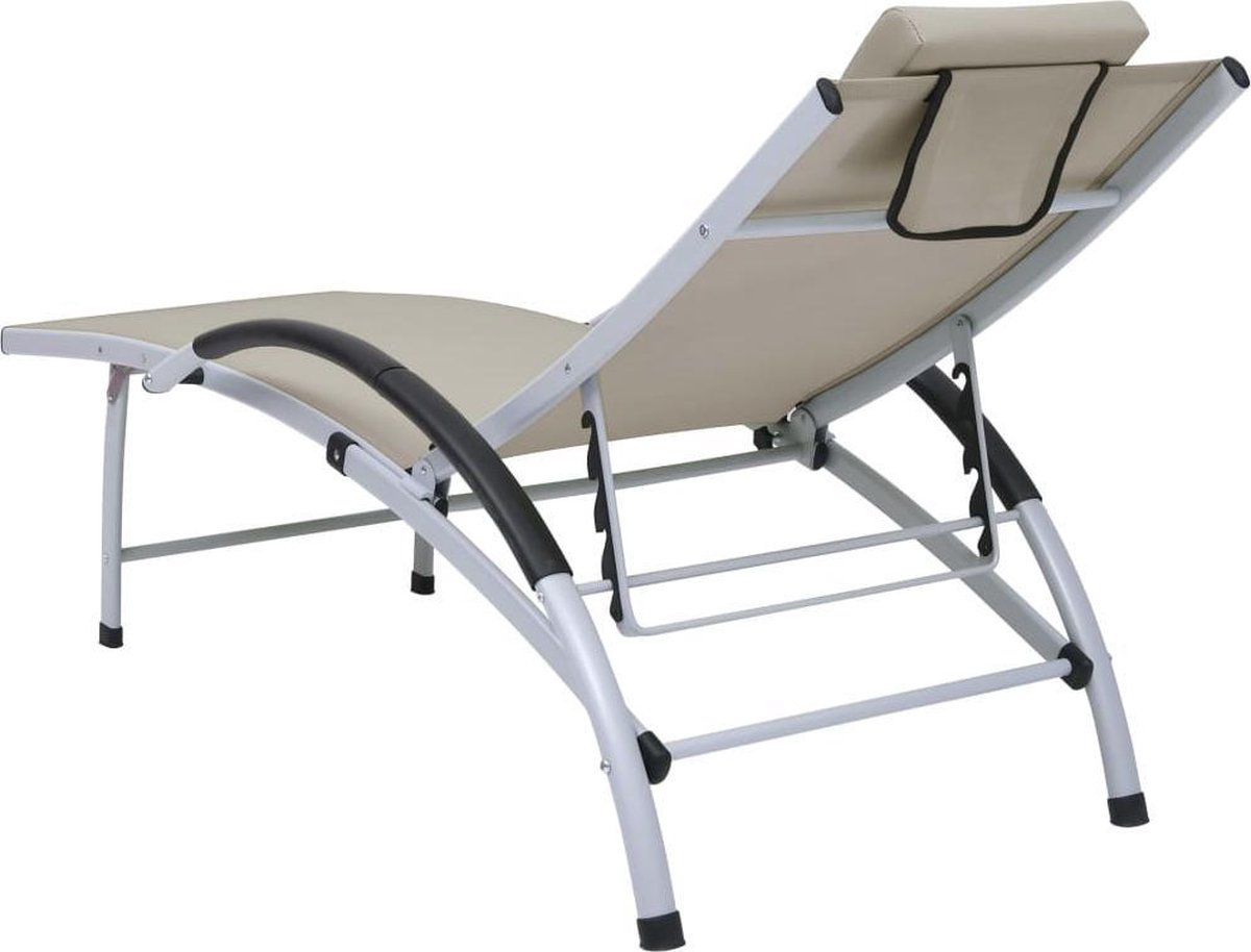 Vidaxl Ligbed Aluminium En Textileen Crème
