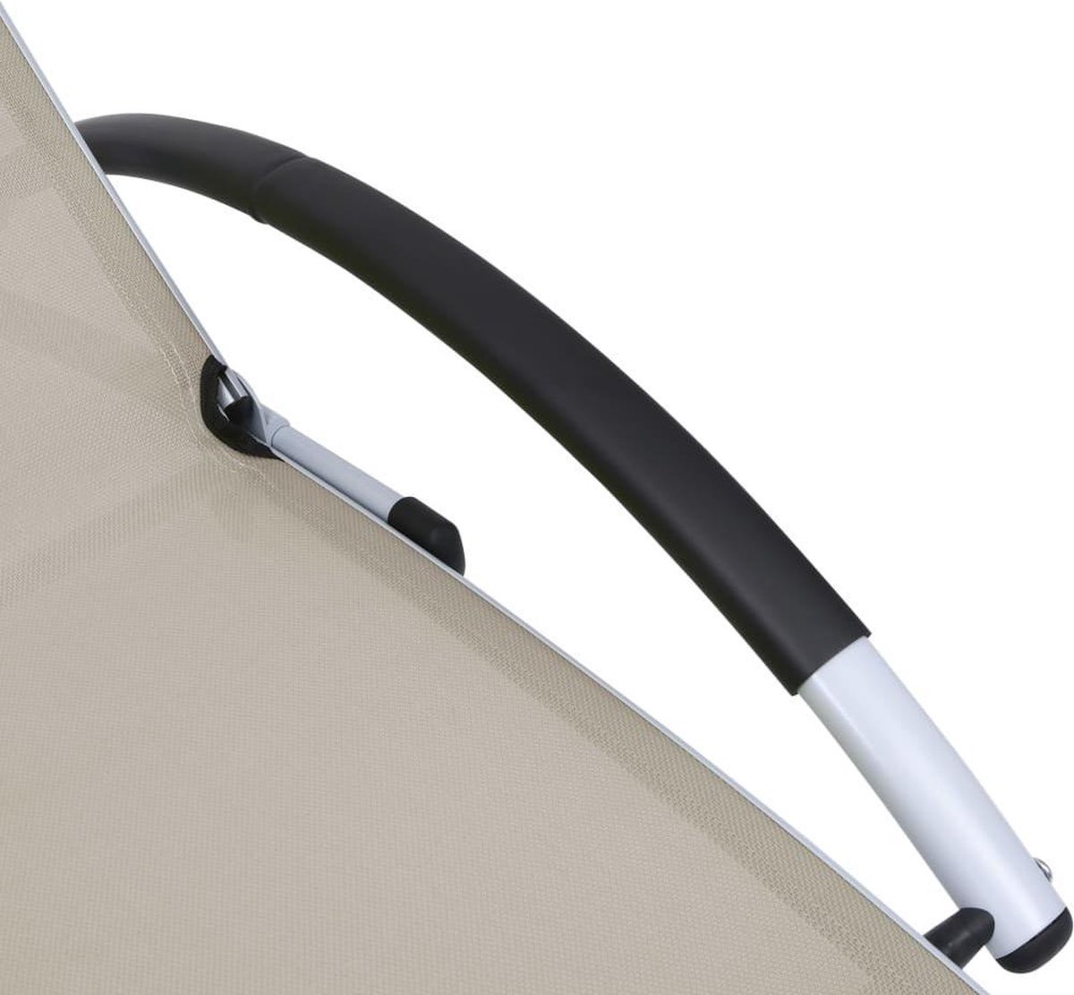 Vidaxl Ligbed Aluminium En Textileen Crème