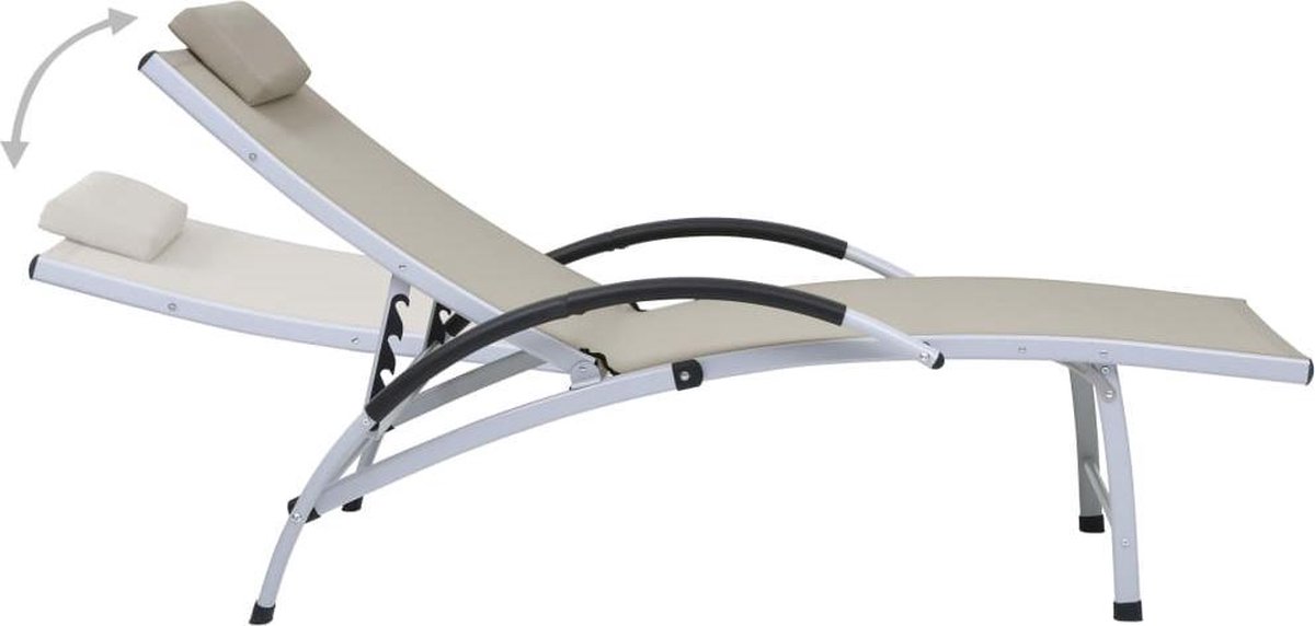 Vidaxl Ligbed Aluminium En Textileen Crème