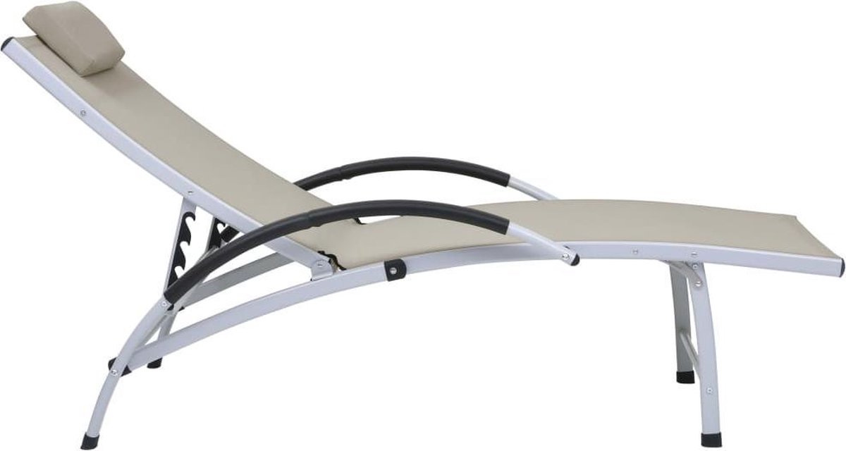 Vidaxl Ligbed Aluminium En Textileen Crème