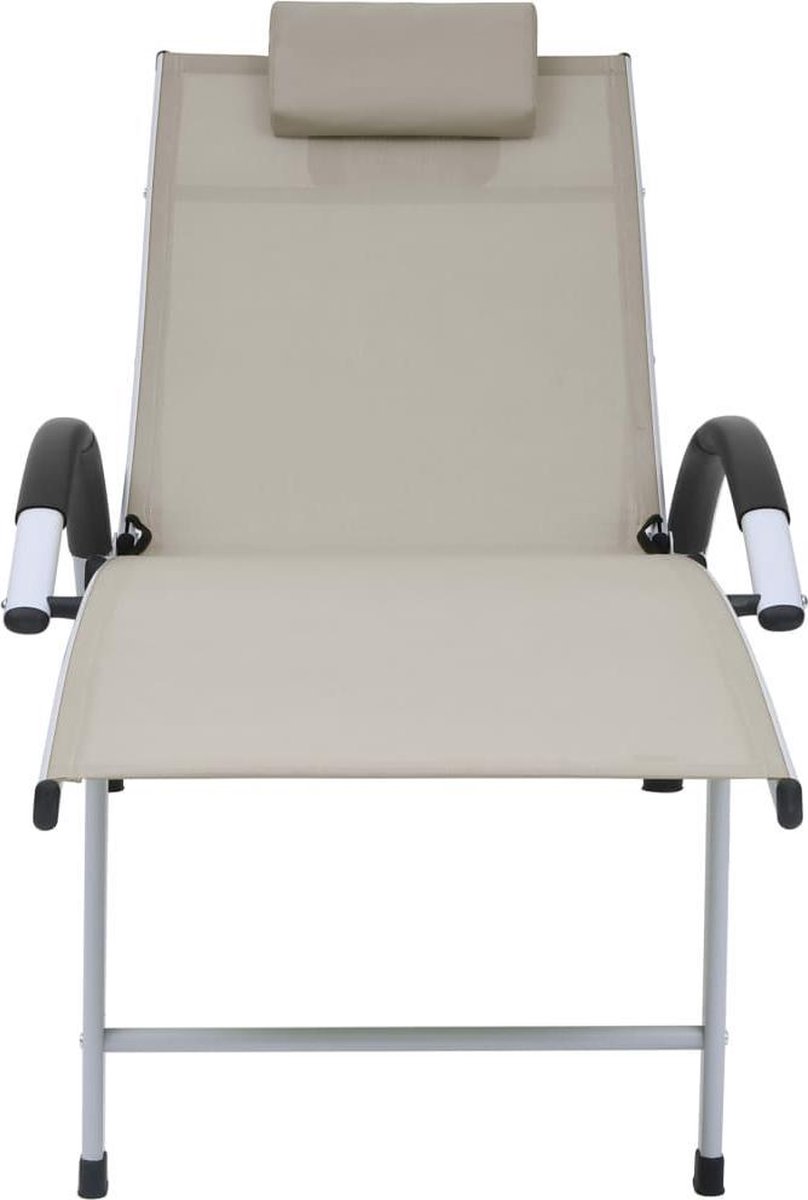 Vidaxl Ligbed Aluminium En Textileen Crème