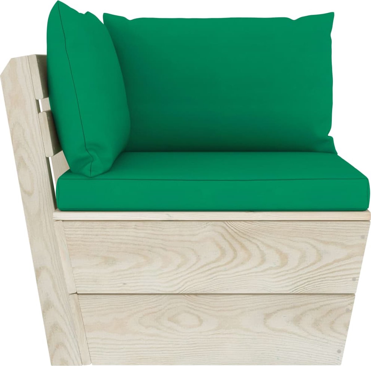 Vidaxl Tuinbank 4-zits Met Kussens Pallet Vurenhout - Groen