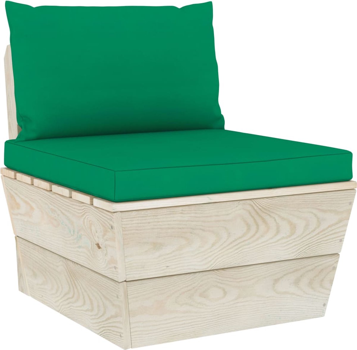 Vidaxl Tuinbank 4-zits Met Kussens Pallet Vurenhout - Groen