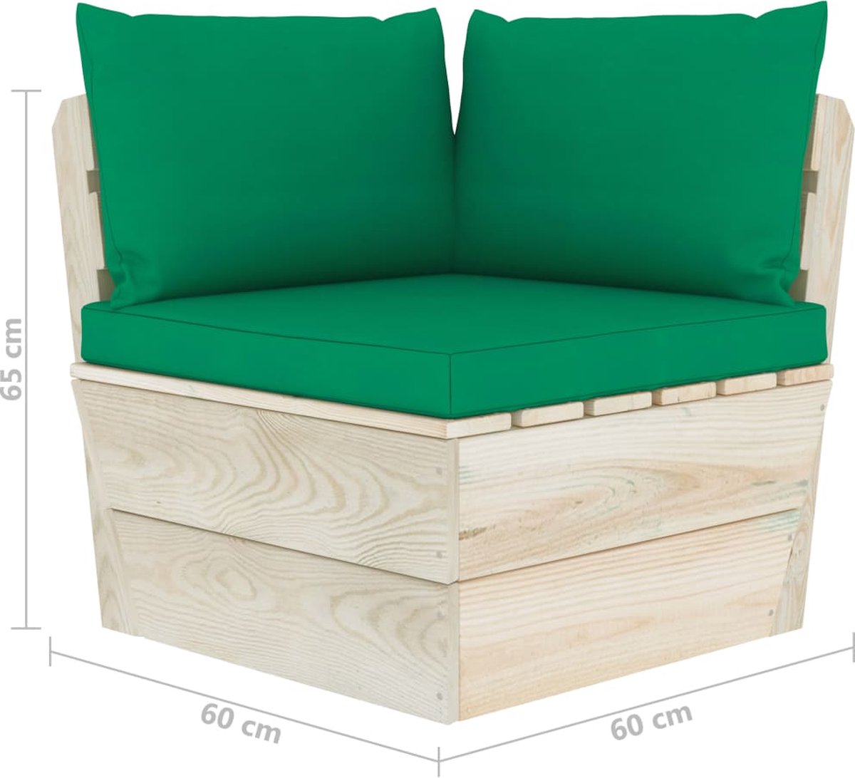 Vidaxl Tuinbank 4-zits Met Kussens Pallet Vurenhout - Groen