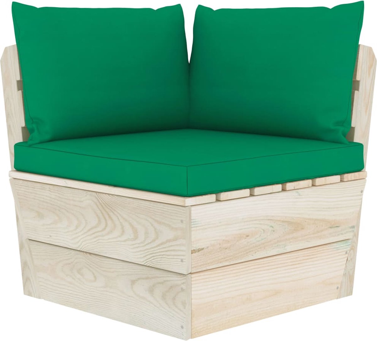 Vidaxl Tuinbank 4-zits Met Kussens Pallet Vurenhout - Groen