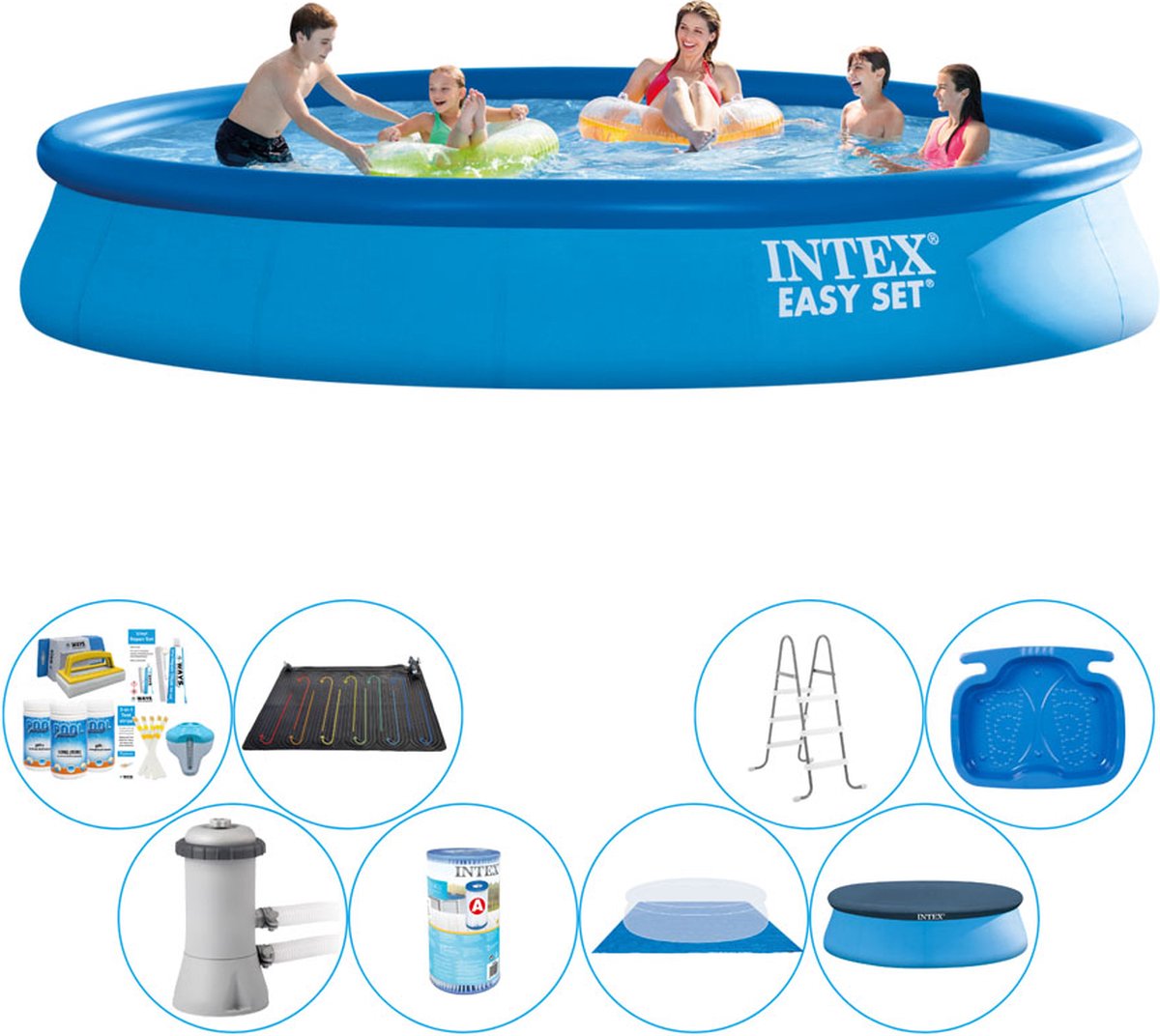 Intex Zwembad Bundel - Intex Easy Set Rond 457x84 Cm - Blauw