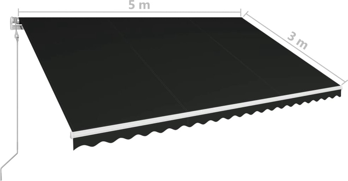 Vidaxl Luifel Automatisch Uittrekbaar 500x300 Cm Antraciet