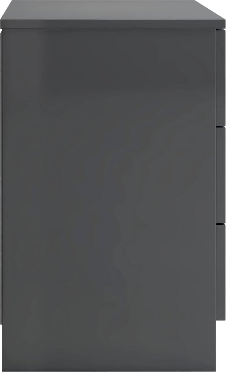 Vidaxl Nachtkastjes 2 St 38x35x56 Cm Spaanplaat Hoogglans - Grijs