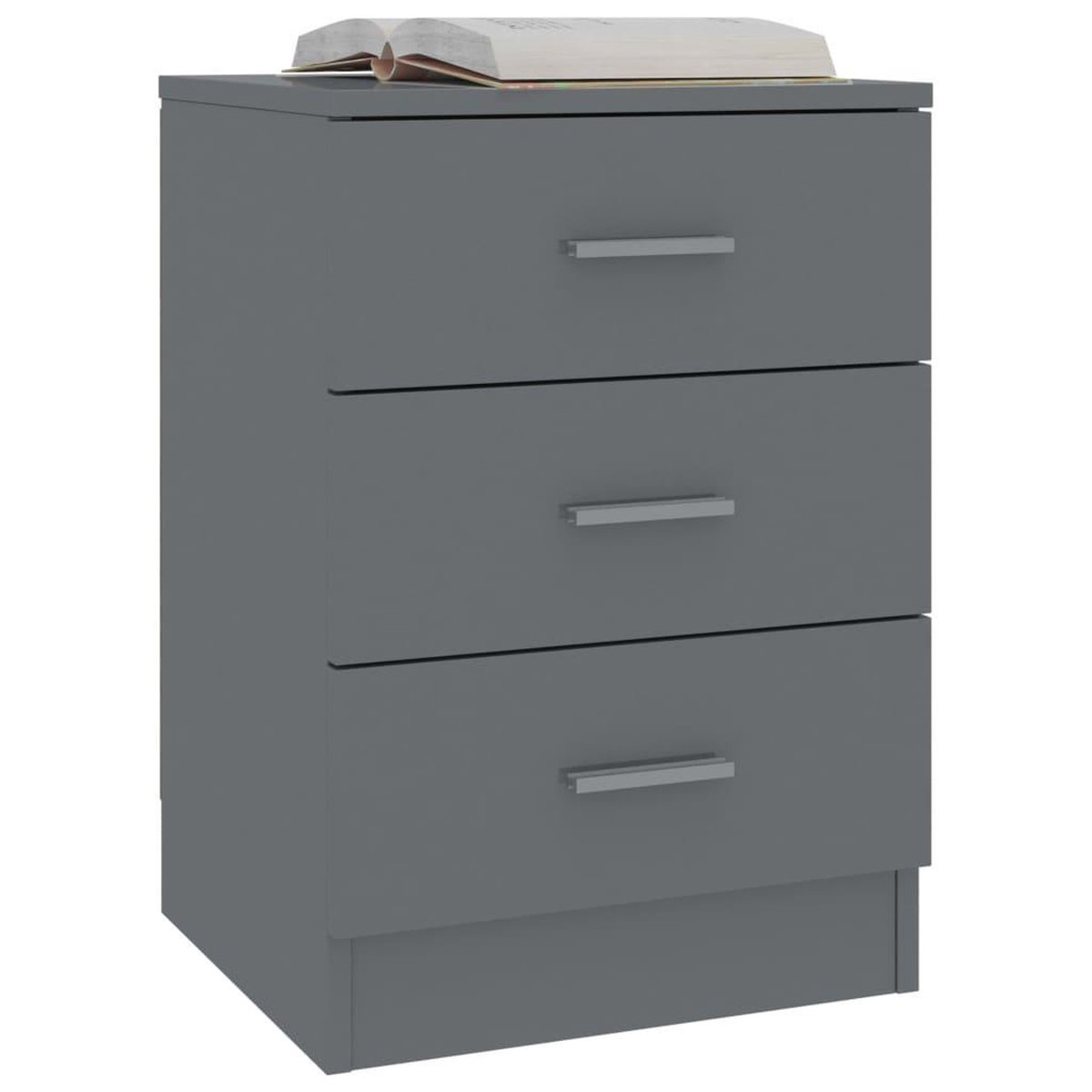 Vidaxl Nachtkastjes 2 St 38x35x56 Cm Spaanplaat Hoogglans - Grijs