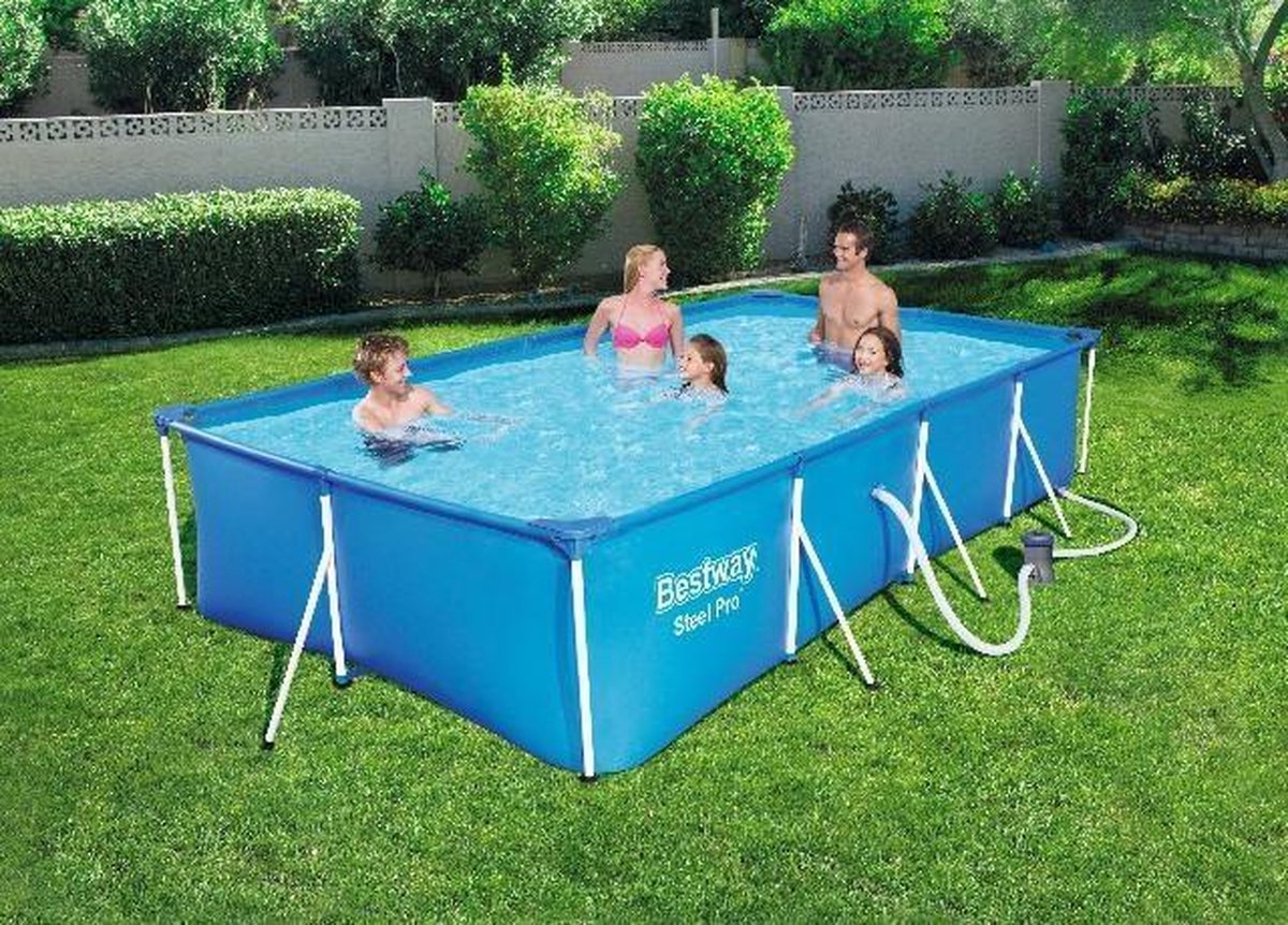 Bestway Steel Pro Zwembad + Filterpomp 400 X 211 X 81 Cm - Blauw