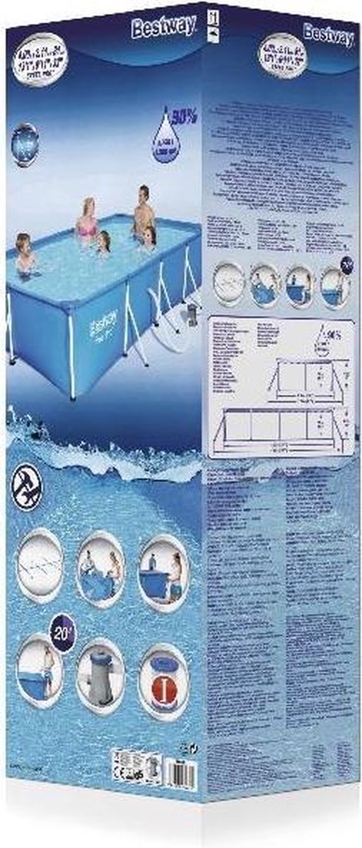 Bestway Steel Pro Zwembad + Filterpomp 400 X 211 X 81 Cm - Blauw
