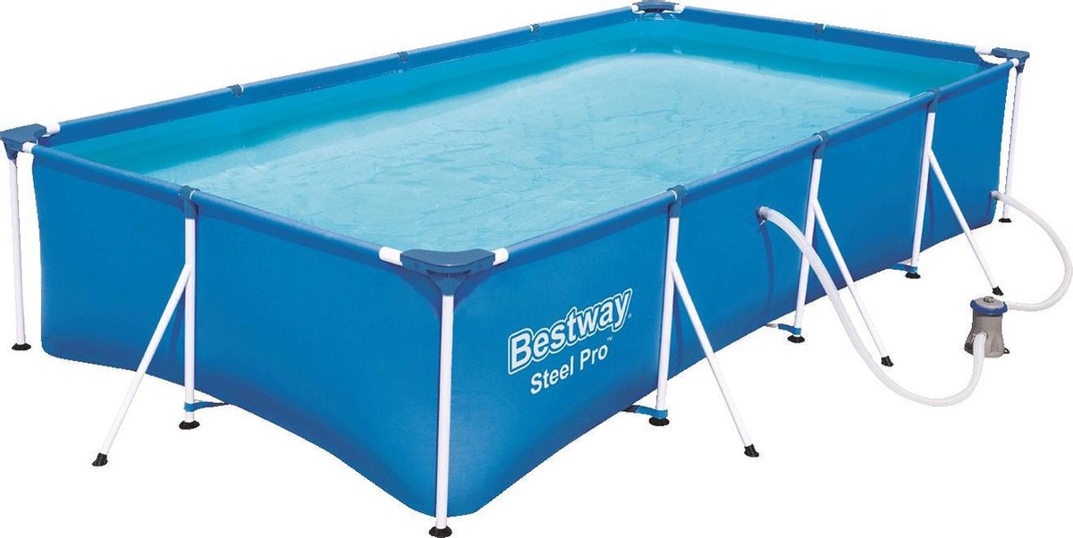 Bestway Steel Pro Zwembad + Filterpomp 400 X 211 X 81 Cm - Blauw