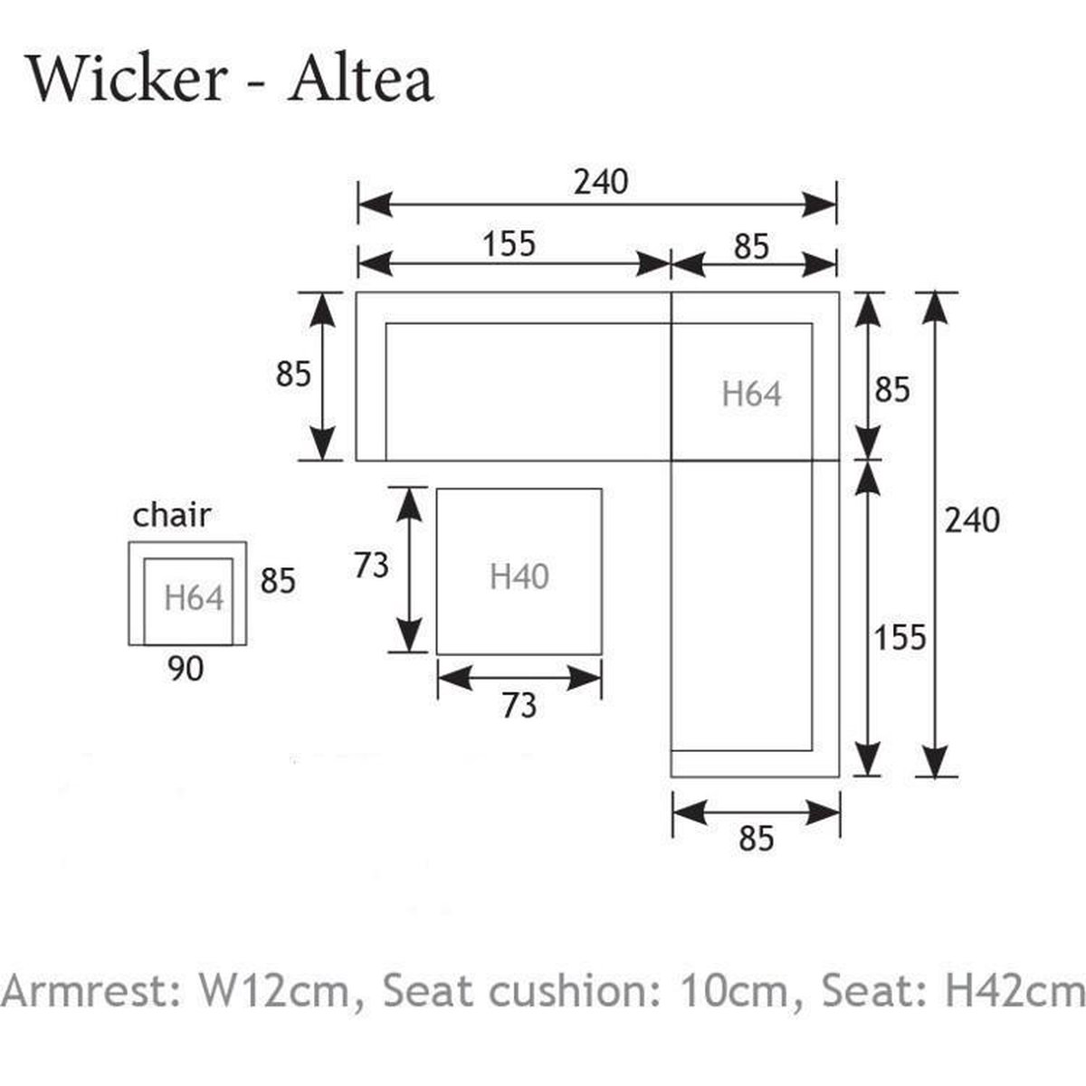 Garden Impressions Altea Loungeset Incl. Lounge Tuinstoel - - Grijs