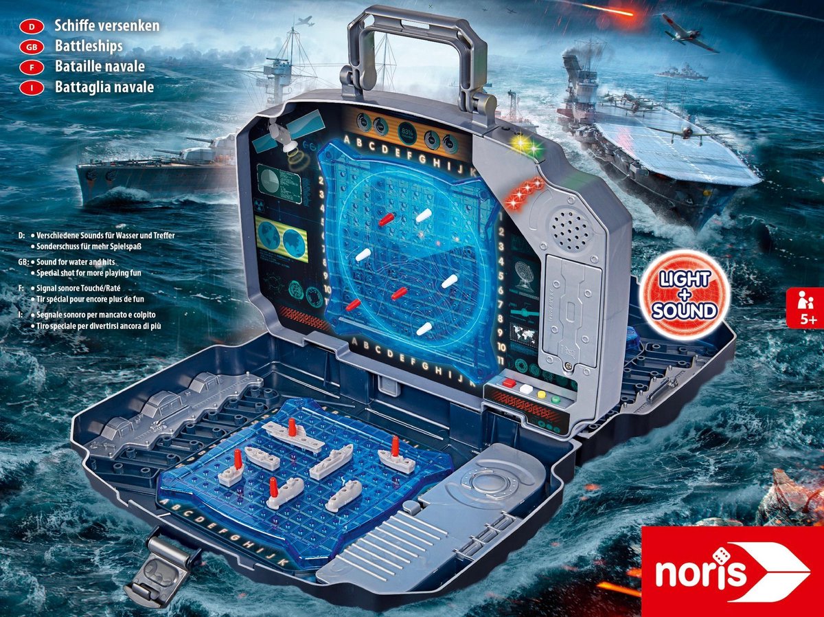 Top1Toys Noris zeeslag Light & Sound elektrisch 40 cm grijs/blauw