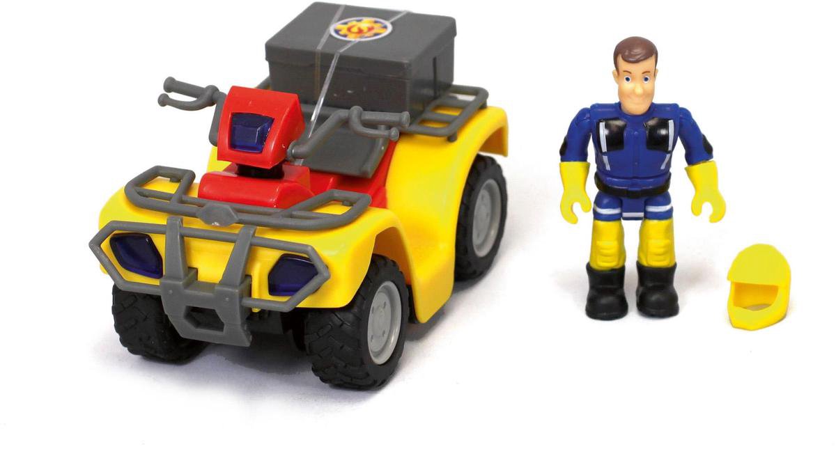 Simba quad Brandweerman Sam junior 9 cm - Geel