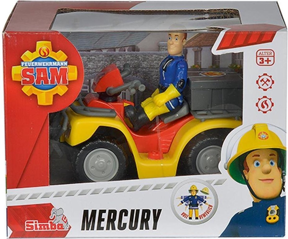Simba quad Brandweerman Sam junior 9 cm - Geel