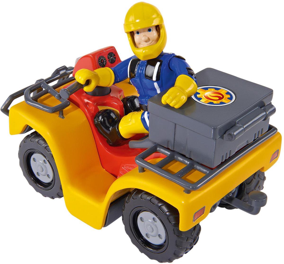 Simba quad Brandweerman Sam junior 9 cm - Geel