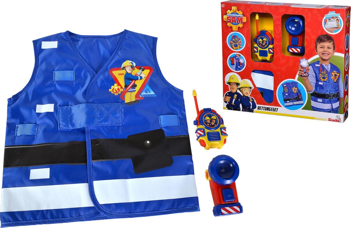 Dickies Simba brandweerset Brandweerman Sam junior 3 delig - Blauw