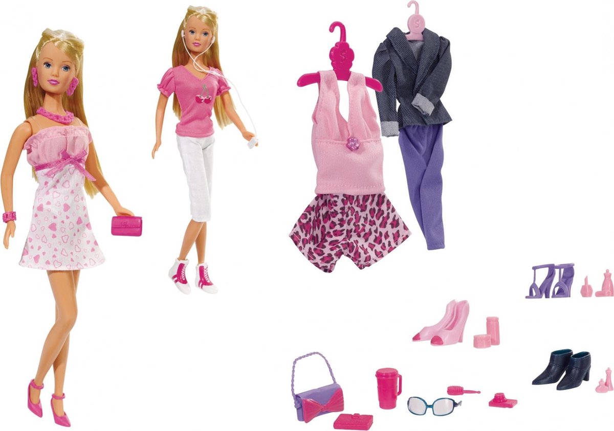 Simba modepop Steffi Love Mega Fashion 29 cm 45 delig - Roze