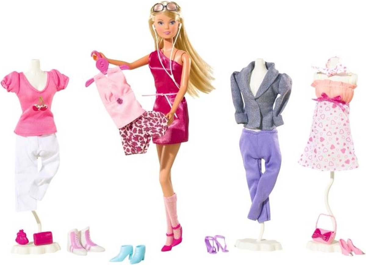 Simba modepop Steffi Love Mega Fashion 29 cm 45 delig - Roze