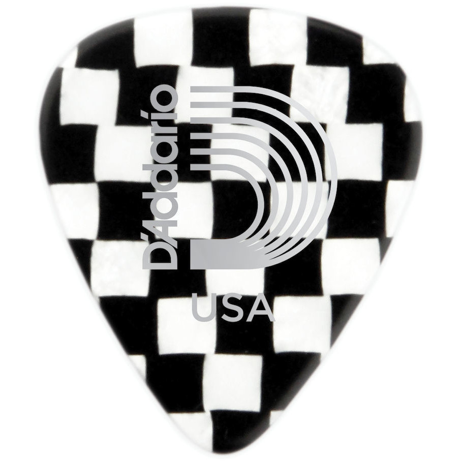 D'Addario 1CCB4-10 Checkerboard celluloid plectra 10 pack medium