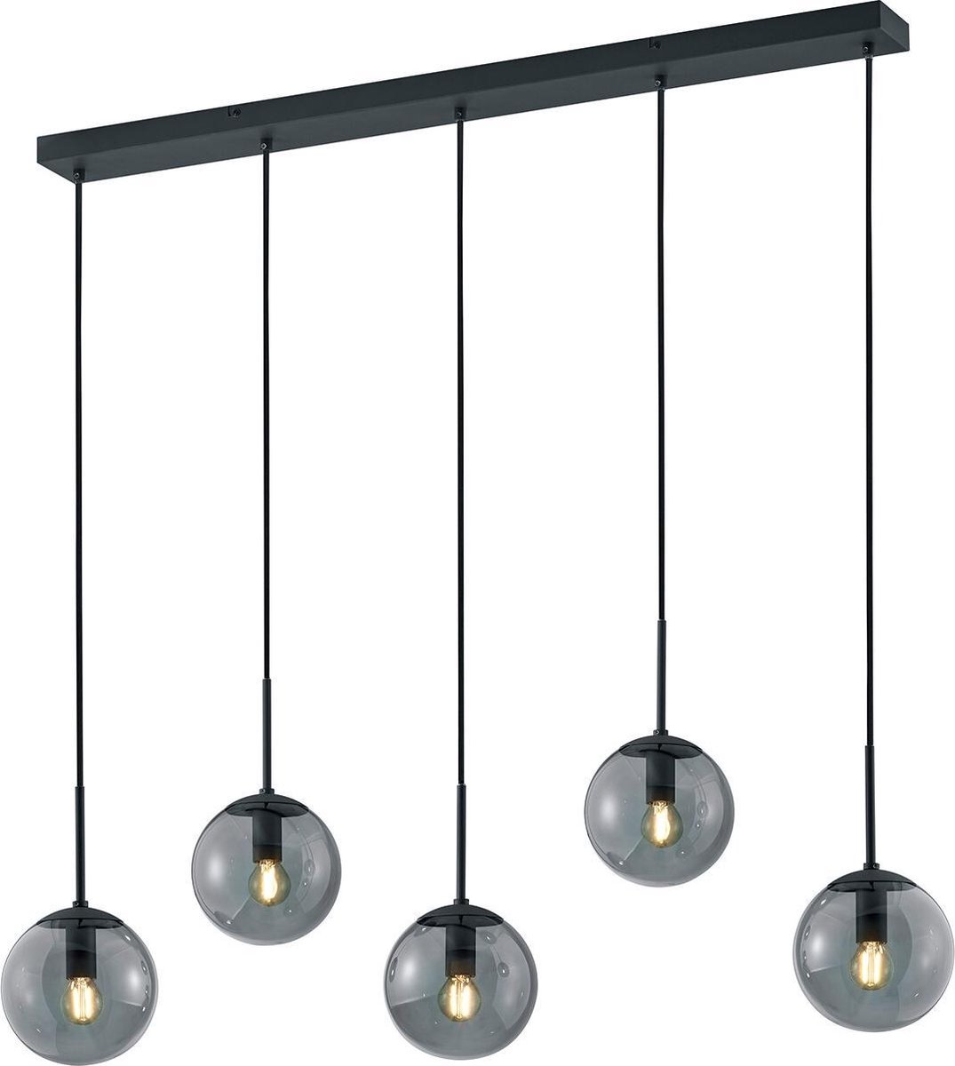 BES LED Led Hanglamp - Trion Balina - E14 Fitting - 5-lichts - Rechthoek - Mat - Aluminium - Grijs