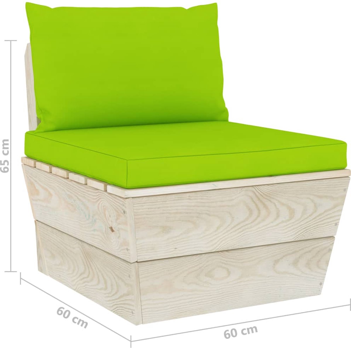 Vidaxl Tuinbank 3-zits Met Kussens Pallet Vurenhout - Groen