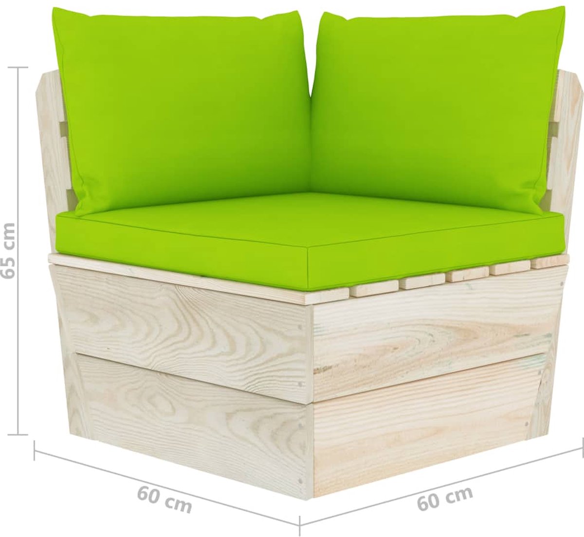 Vidaxl Tuinbank 3-zits Met Kussens Pallet Vurenhout - Groen