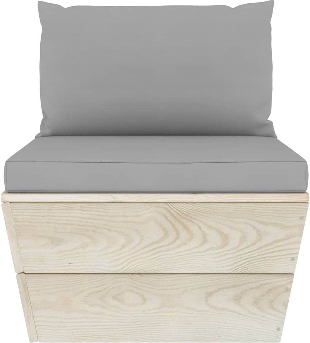 Vidaxl Tuinbank 4-zits Met Kussens Pallet Vurenhout - Grijs