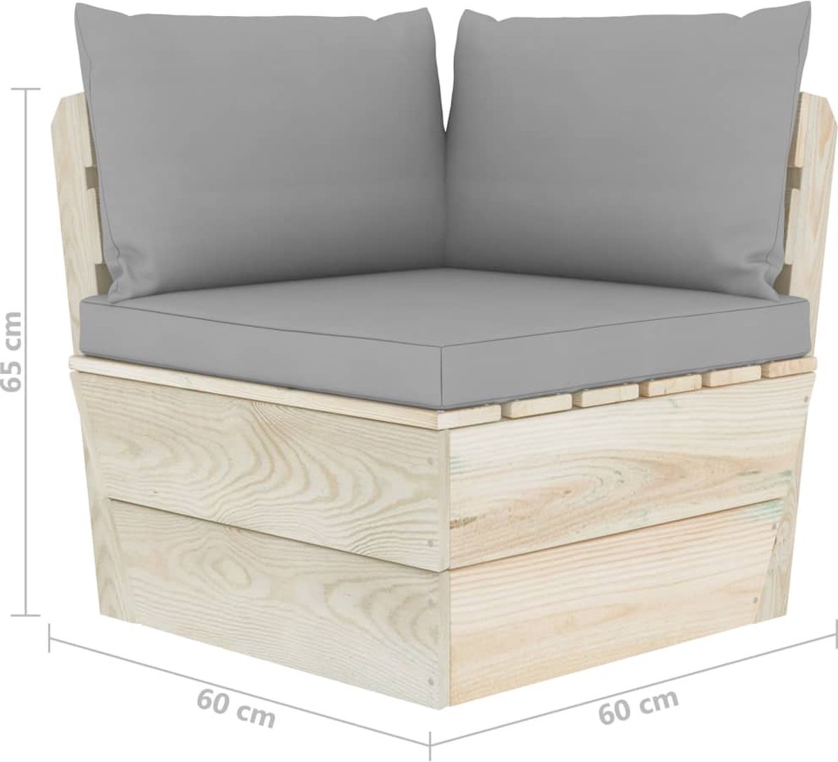 Vidaxl Tuinbank 4-zits Met Kussens Pallet Vurenhout - Grijs