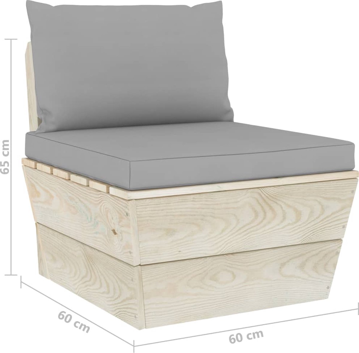 Vidaxl Tuinbank 4-zits Met Kussens Pallet Vurenhout - Grijs