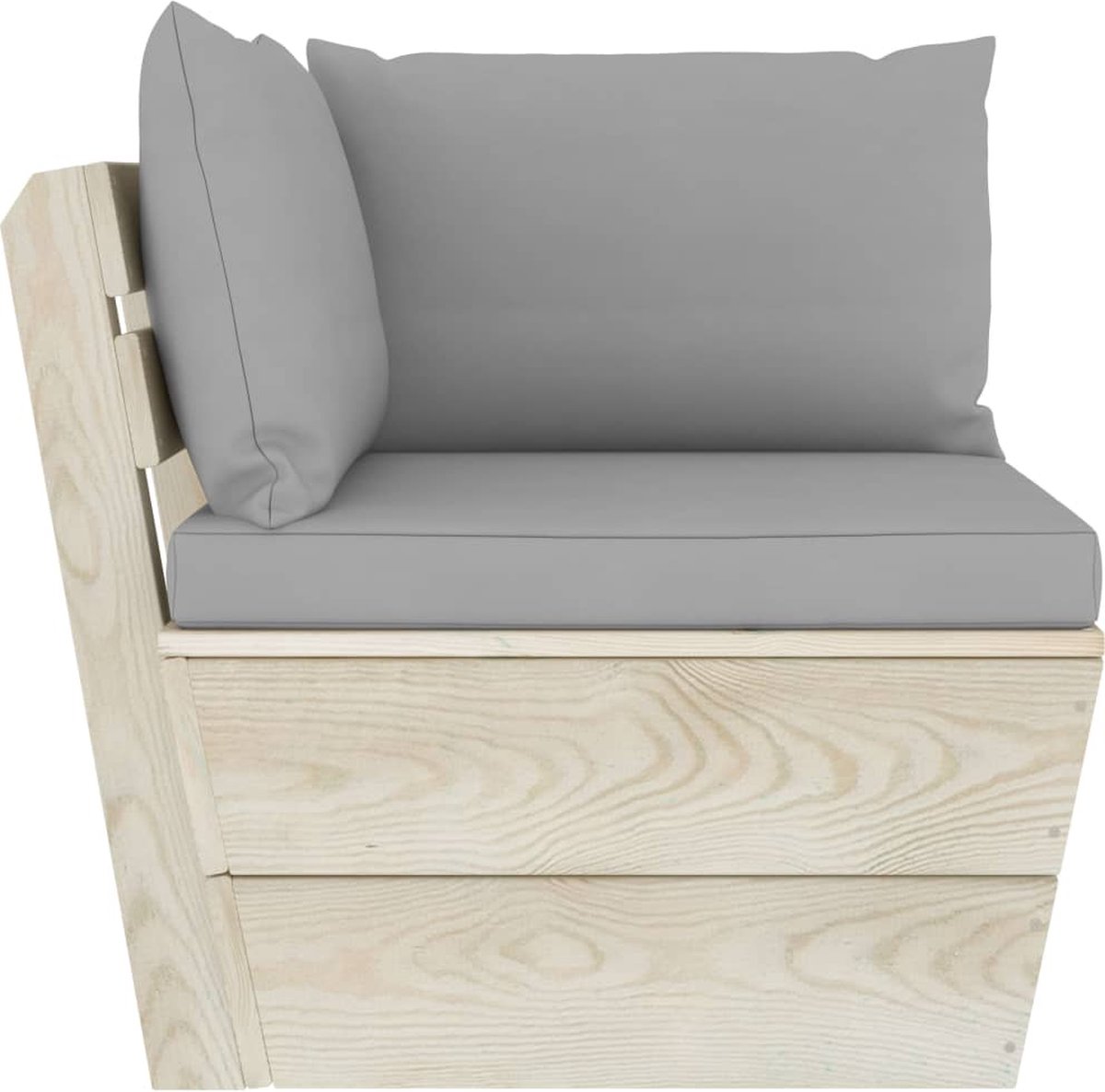 Vidaxl Tuinbank 4-zits Met Kussens Pallet Vurenhout - Grijs