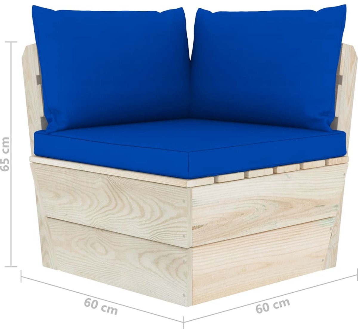 Vidaxl Tuinbank 4-zits Met Kussens Pallet Vurenhout - Blauw
