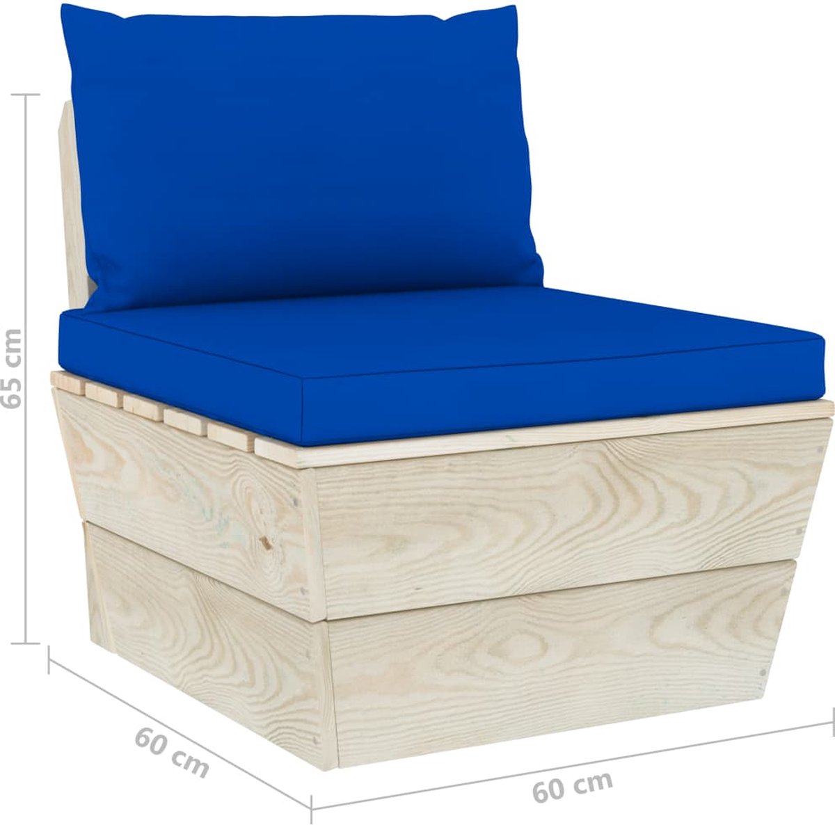 Vidaxl Tuinbank 4-zits Met Kussens Pallet Vurenhout - Blauw